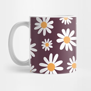 Spring daisies floral retro pattern mauve Mug